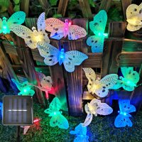 Верига от LED лампички за градината  с пеперуди, 12 лампи, снимка 2 - Други - 42549891