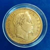Златна монета 50 франка 1862 г RRR, снимка 1 - Нумизматика и бонистика - 39040345
