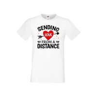 Мъжка тениска Свети Валентин Sending Love From Distance, снимка 3 - Тениски - 35715991