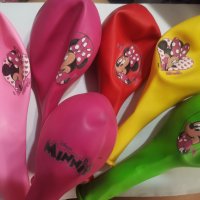 Мини Маус Minnie Mouse и надпис цветни латекс балон балони парти рожден ден, снимка 1 - Други - 41711570