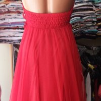 ИЗКЛЮЧИТЕЛНО КРАСИВА червена рокля с дантела , снимка 5 - Рокли - 42646631