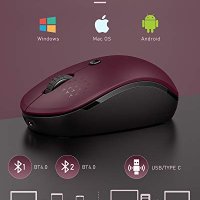 Seenda безжична Bluetooth + 2,4 Gh мишка, акумулаторна,BT 4.0+BT 4.0+USB/тип C - ЧЕРНА, снимка 7 - Клавиатури и мишки - 41597944
