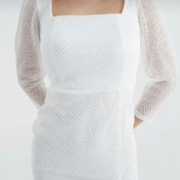Бяла официална рокля - миди, снимка 6 - Рокли - 44438828