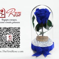 Оригинален Подарък за Жена / Синя Вечна Роза в Стъкленица / Естествена Роза Подарък за Имен Ден, снимка 4 - Други - 34470556