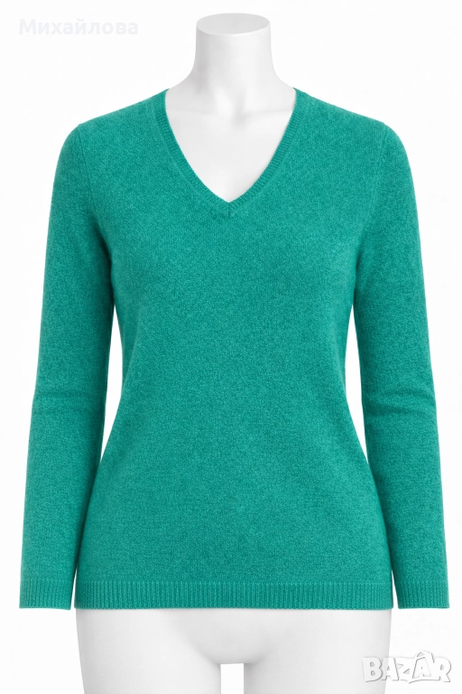 Кашмирен пуловер зелен, снимка 1