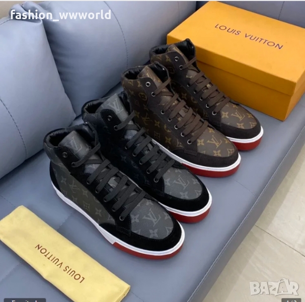 Унисекс високи кецове LOUIS VUITTON - реплика, снимка 1
