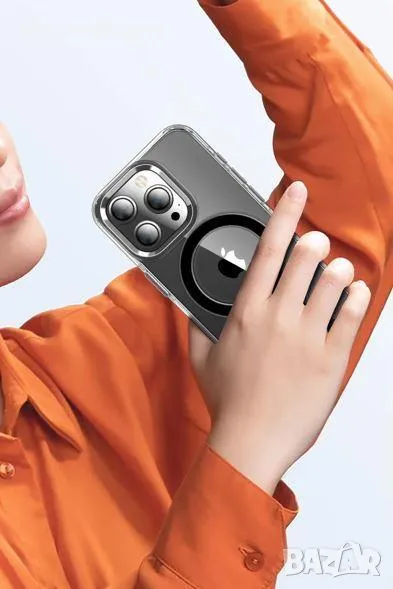 Калъф PVC Wlons Anti-Yellowing MagSafe / Черен-прозрачен / за iPhone 16 Pro Max 6.9 Баркод : 3130995, снимка 1