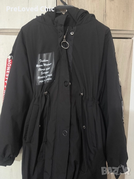 Черна дамска парка , снимка 1