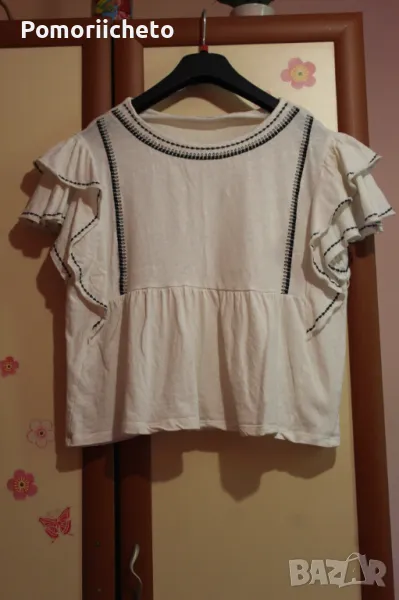 Бяла блуза Mango, снимка 1