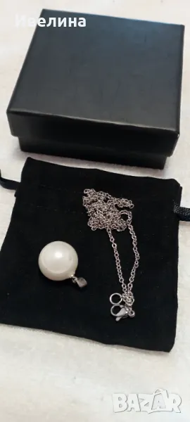 Колие с порцеланова перла, снимка 1