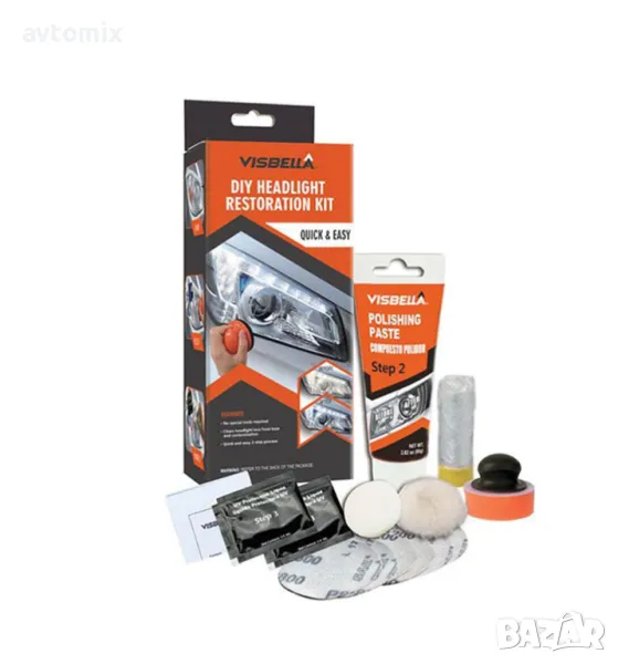 Комплект за ръчно полиране на фарове, Visbella, снимка 1