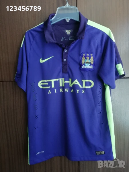Manchester City Nike оригинална тениска фланелка Манчестър Сити размер S трети екип 2014/2015, снимка 1