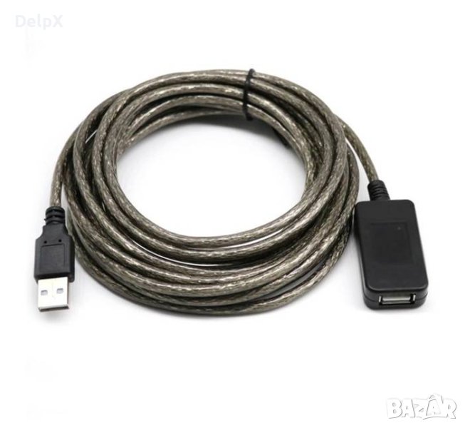 Кабел удължител 2.0, усилвател на сигнала, USB-A(м), USB-A(ж), 10m, снимка 1