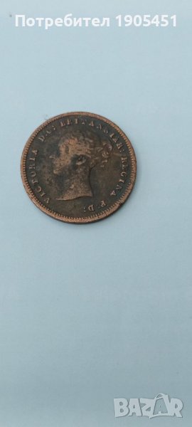 Half Farthing 1843 Обединено кралство. , снимка 1