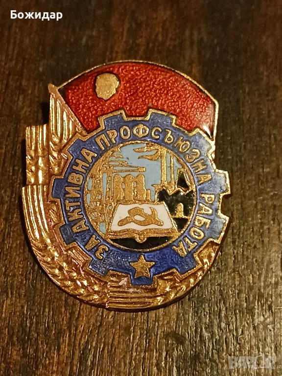 Емайлова Значка. За активна профсъюзна работа. НРБ., снимка 1