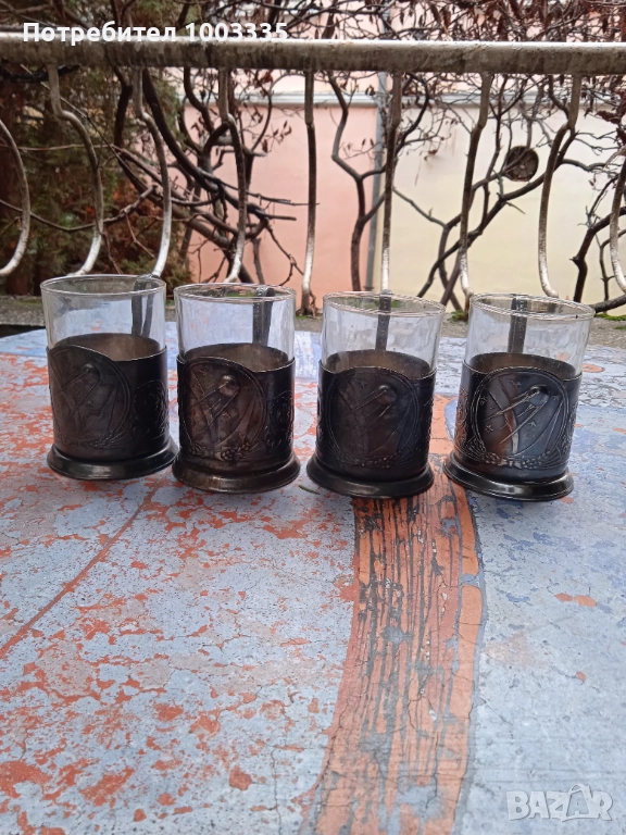 Редки посребрени подстакани Спутник , снимка 1