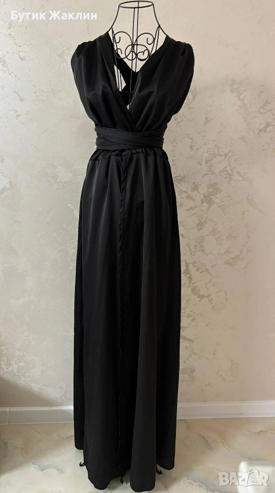 Елегантна сатенена рокля , снимка 1