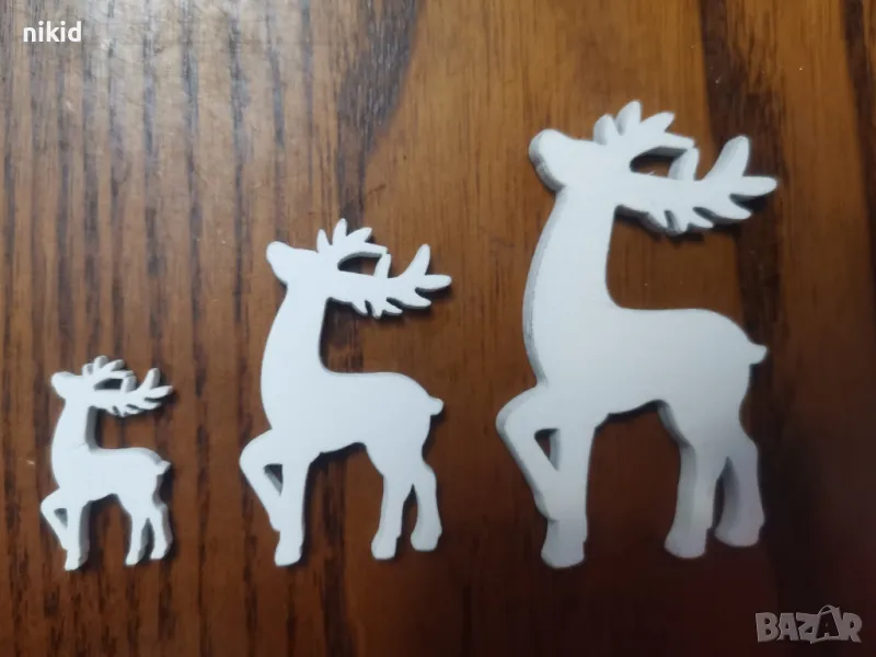 Дървен елен дървени елени за декорация коледна украса ръчна изработка , снимка 1