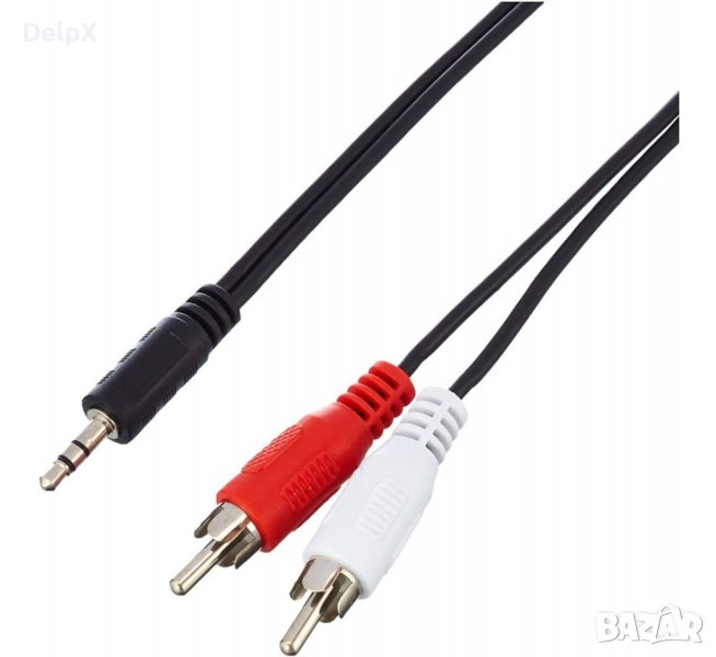 Кабел за аудио, STEREO, 3,5mm JACK(м), 2xRCA(м), черен, 10m, снимка 1