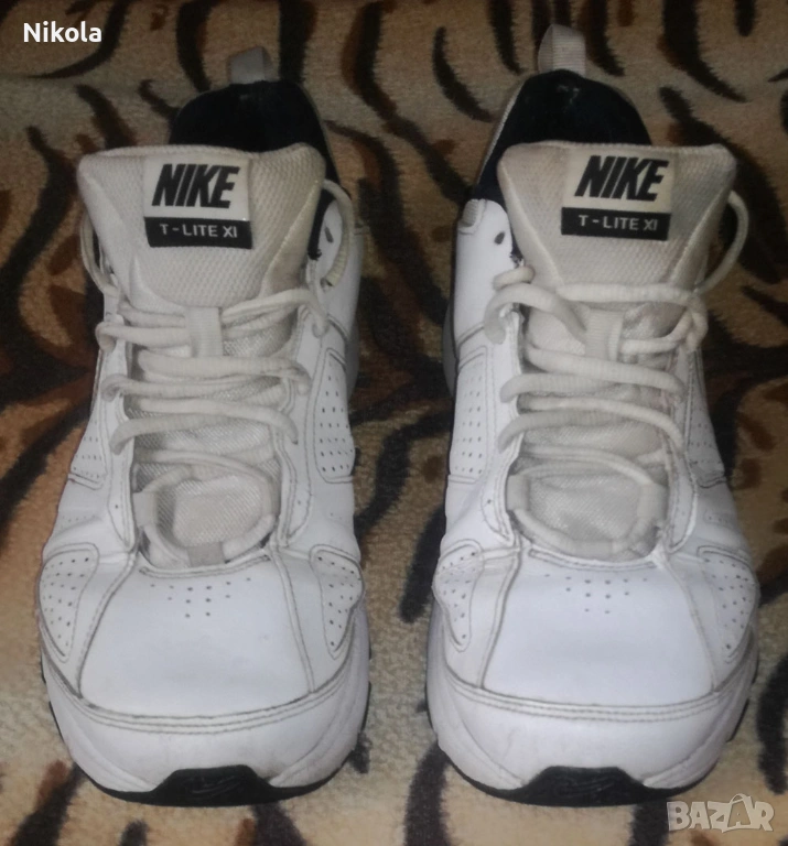 NIKE T-LITE XI/НАЙК Ти Лайт Оригинални Бели Маратонки-Обувки Изработени от Здрава Естествена Кожа, снимка 1