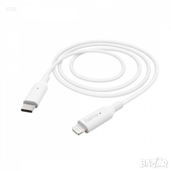 Кабел за зареждане и данни HAMA, USB-C - Type-C Lightning, 1м, бял 201598, снимка 1