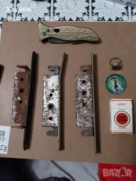Стари неща брави,ножче,кибрит , снимка 1