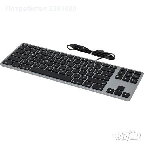 Matias Backlit Wired Aluminum Keyboard with Numeric Keypad за Mac (тъмносива), снимка 1