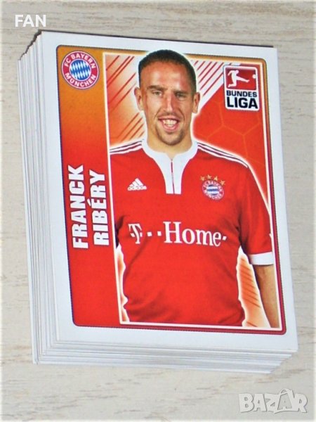 Комплект от 100 бр. футболни стикери от Бундеслигата TOPPS от сезон 2009/10, снимка 1