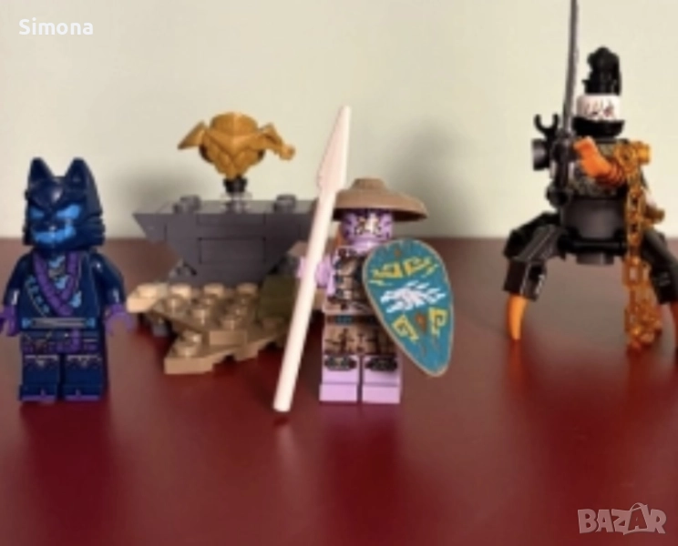 3 фигурки lego Ninjago and base with armour, снимка 1