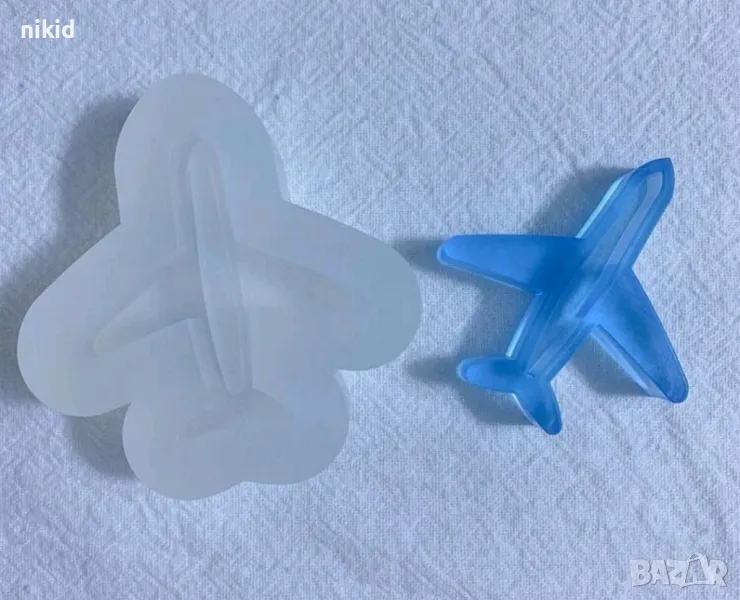 самолет самолетче силиконов молд форма смола фондан шоколад гипс декор , снимка 1