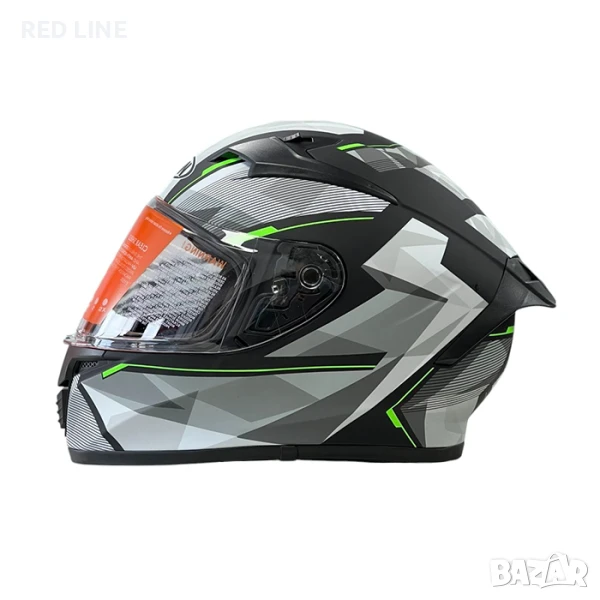 Каска за мотор WLT Matt Black Green, снимка 1