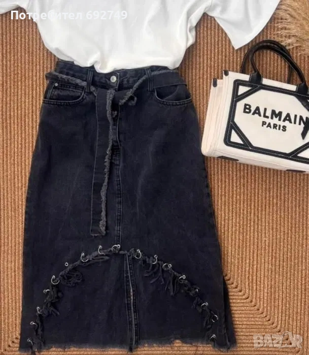 Черна дънкова пола, снимка 1