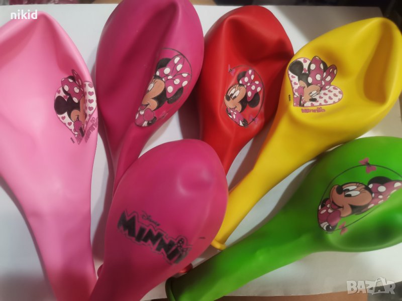 Мини Маус Minnie Mouse и надпис цветни латекс балон балони парти рожден ден, снимка 1