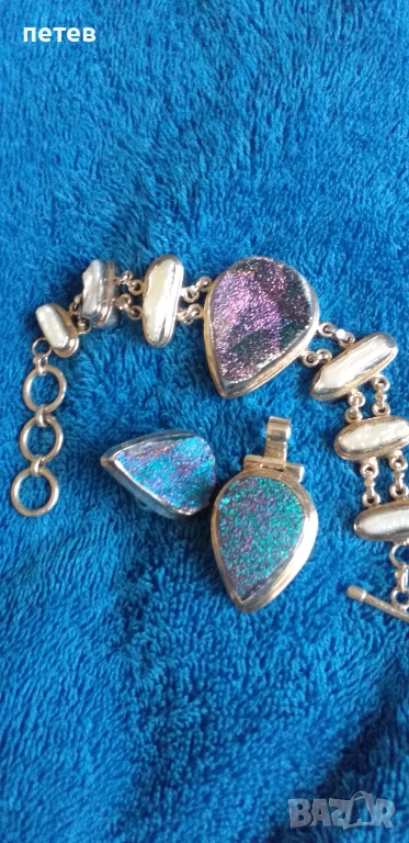 Сребърна гривна . Сребърна висулка. Сребърен пръстен., снимка 1