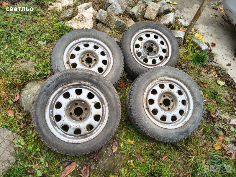 Зимни гуми с джанти голф 3 14", снимка 1