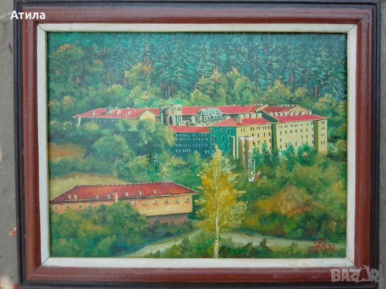 картина 48/39 см Рилския манастир, снимка 1