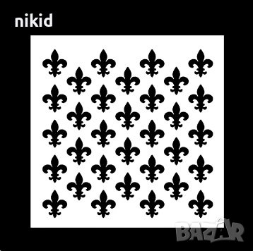 Fleur De Lys Флер лого Де Лис Хералдическа лилия стенсил шаблон спрей за торта сладки Scrapbooking, снимка 1