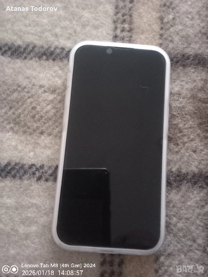 Айфон 13,128GB,бял с нормални следи от употреба ,батерия 78%., снимка 1