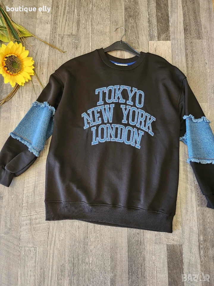 дамска блуза с акцент деним, снимка 1