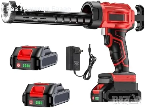 Нов Безжичен пистолет за силикон 21V + LED, 2x2000mAh батерии 4 скорости, снимка 1