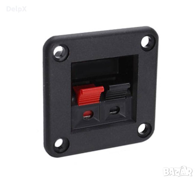 Букса гнездо за панелен монтаж, квадратна, щипка, 80x65mm, 2-ка, снимка 1