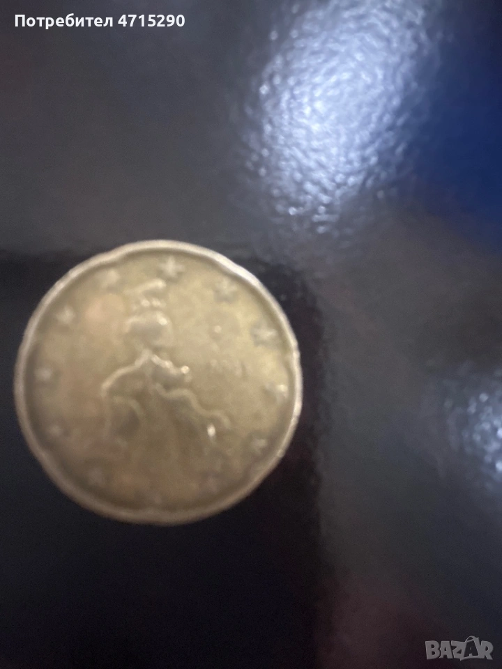 Vintage rare 20euro cent 2002 Italy , снимка 1