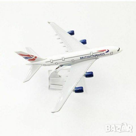Еърбъс 380 самолет модел макет British Airways метален A380 пътнически летище, снимка 6 - Колекции - 39090084