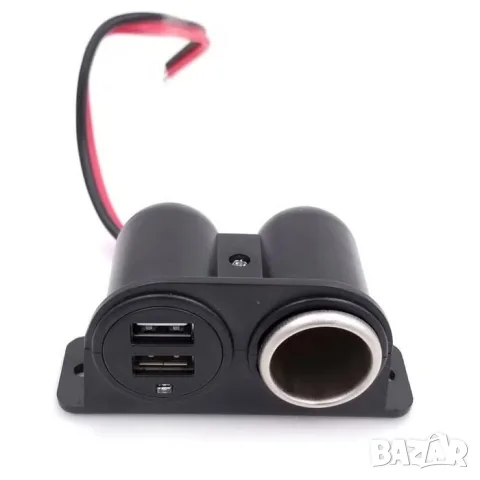 Монтажен разклонител за запалка с 1 гнездо и 2 USB порта