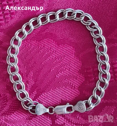 Сребърна гривна дамска проба от 925, снимка 2 - Гривни - 47799551