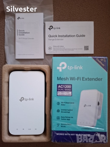 Разширител/Усилвател на обхват за Wi-Fi, RE330 AC1200 Mesh Wi-Fi Extender, снимка 2 - Рутери - 52429397