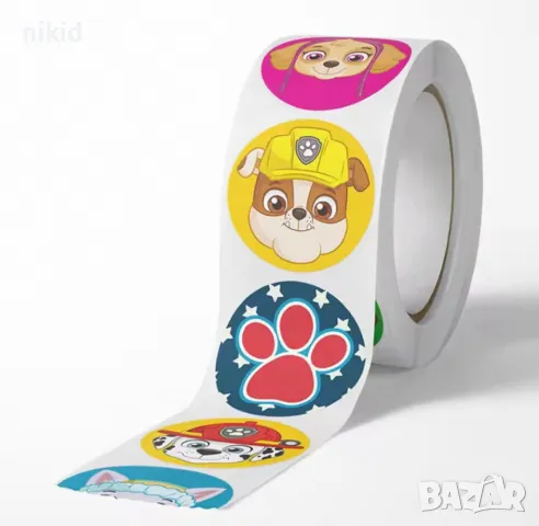 100 бр глави PAW Pes Patrol Пес Патрул кучета малки самозалепващи лепенки стикери ръчна подарък , снимка 5 - Други - 50023454