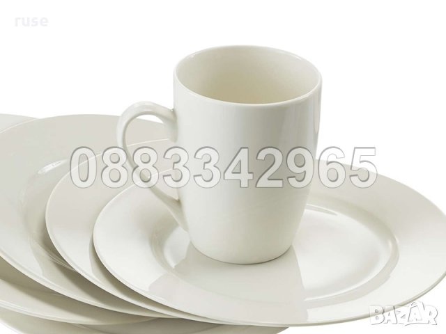 НОВ! Сервиз чаши за кафе и чинии за десерт костен порцелан 12 части, снимка 2 - Сервизи - 35822653