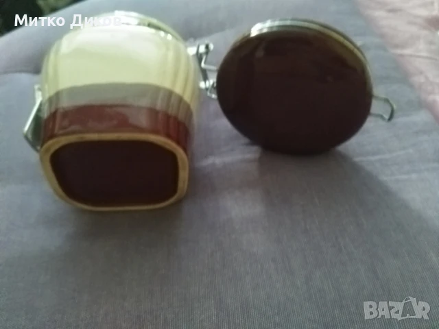 Съд за захар или друго от соца керамичен със затварящ се капак 200млл, снимка 5 - Аксесоари за кухня - 51007766