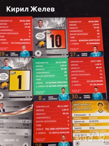 Колекционерски картички на футболисти ТИМО ВЕРНЕР,МАНУЕЛ НОЕР,МАТС ХУМЕЛС 51010, снимка 9 - Колекции - 51703783